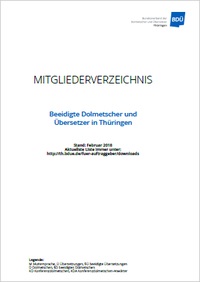 Gerichtsdolmetscherliste BDÜ Thüringen